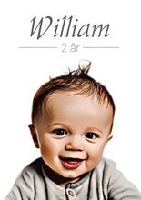 Laddar bild till gallerivisning, Børne portræt lærred Plakana