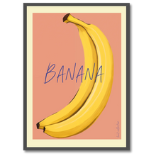 Laddar bild till gallerivisning, Banana Plakat Plakana 21x30 cm (A4) Sort egetræ