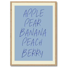 Laddar bild till gallerivisning, Fruit Words Plakat Plakana 21x30 cm (A4) Egetræ