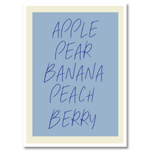 Laddar bild till gallerivisning, Fruit Words Plakat Plakana 21x30 cm (A4) Hvid Egetræ