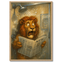 Laddar bild till gallerivisning, Morgenchok Løve Plakat Plakana 21x30 cm (A4) Egetræ