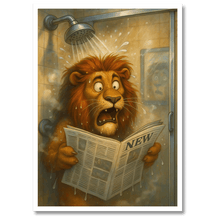 Laddar bild till gallerivisning, Morgenchok Løve Plakat Plakana 21x30 cm (A4) Hvid Egetræ