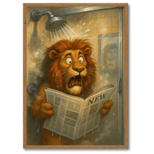 Laddar bild till gallerivisning, Morgenchok Løve Plakat Plakana 21x30 cm (A4) Mørk egetræ