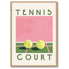 Laddar bild till gallerivisning, Tennis Court Plakat Plakana 21x30 cm (A4) Egetræ