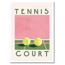 Laddar bild till gallerivisning, Tennis Court Plakat Plakana 21x30 cm (A4) Hvid Egetræ