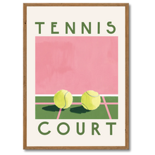 Laddar bild till gallerivisning, Tennis Court Plakat Plakana 21x30 cm (A4) Mørk egetræ