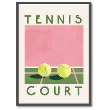 Laddar bild till gallerivisning, Tennis Court Plakat Plakana 21x30 cm (A4) Sort egetræ