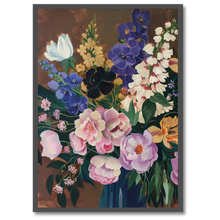 Laddar bild till gallerivisning, Vibrant Flora Plakat Plakana 21x30 cm (A4) Sort egetræ