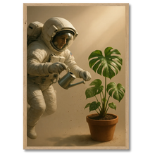 Laddar bild till gallerivisning, Astronaut monstera plakat Plakana 21x30 cm (A4) Egetræ