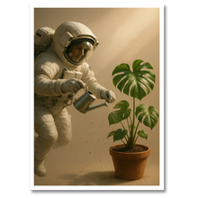 Laddar bild till gallerivisning, Astronaut monstera plakat Plakana 21x30 cm (A4) Hvid Egetræ