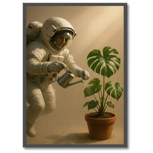 Laddar bild till gallerivisning, Astronaut monstera plakat Plakana 21x30 cm (A4) Sort egetræ