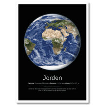 Laddar bild till gallerivisning, Jorden Poster Plakana 21x30 cm (A4) Hvid Egetræ