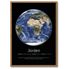 Laddar bild till gallerivisning, Jorden Poster Plakana 21x30 cm (A4) Mørk egetræ