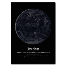 Laddar bild till gallerivisning, Jorden Poster (nattversion) Plakana 21x30 cm (A4) Ingen ramme