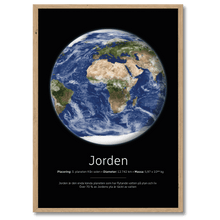 Laddar bild till gallerivisning, Jorden Poster Plakana 21x30 cm (A4) Egetræ