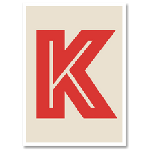 Laddar bild till gallerivisning, K Plakat Plakana 21x30 cm (A4) Hvid Egetræ