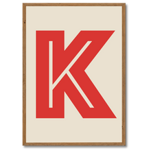 Laddar bild till gallerivisning, K Plakat Plakana 21x30 cm (A4) Mørk egetræ