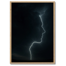 Laddar bild till gallerivisning, Lightning Face plakat Plakana 21x30 cm (A4) Egetræ