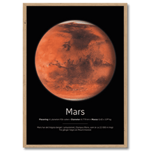 Laddar bild till gallerivisning, Mars Poster Plakana 21x30 cm (A4) Egetræ
