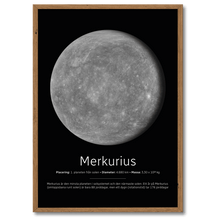Laddar bild till gallerivisning, Merkurius Poster Plakana 21x30 cm (A4) Mørk egetræ