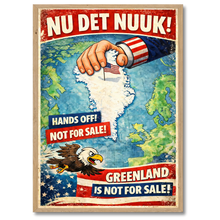 Laddar bild till gallerivisning, Nu det Nuuk! Greenland is not for sale Plakana 21x30 cm (A4) Egetræ