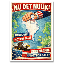 Laddar bild till gallerivisning, Nu det Nuuk! Greenland is not for sale Plakana 21x30 cm (A4) Hvid Egetræ