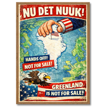Laddar bild till gallerivisning, Nu det Nuuk! Greenland is not for sale Plakana 21x30 cm (A4) Mørk egetræ