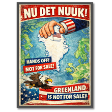 Laddar bild till gallerivisning, Nu det Nuuk! Greenland is not for sale Plakana 21x30 cm (A4) Sort egetræ