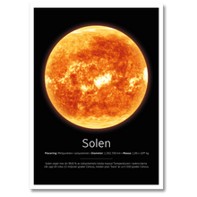 Laddar bild till gallerivisning, Solen Poster Plakana 21x30 cm (A4) Hvid Egetræ