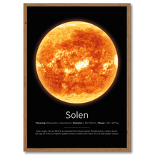 Laddar bild till gallerivisning, Solen Poster Plakana 21x30 cm (A4) Mørk egetræ