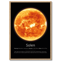 Laddar bild till gallerivisning, Solen Poster Plakana 21x30 cm (A4) Egetræ