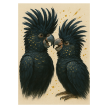 Laddar bild till gallerivisning, Sorte kakaduer plakat Plakana 21x30 cm (A4) Ingen ramme