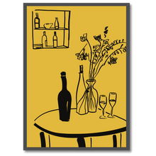 Laddar bild till gallerivisning, Vin & vaser Plakat Plakana 21x30 cm (A4) Sort egetræ