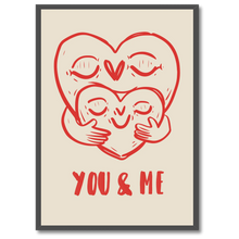 Laddar bild till gallerivisning, You & Me Plakat Plakana 21x30 cm (A4) Sort egetræ