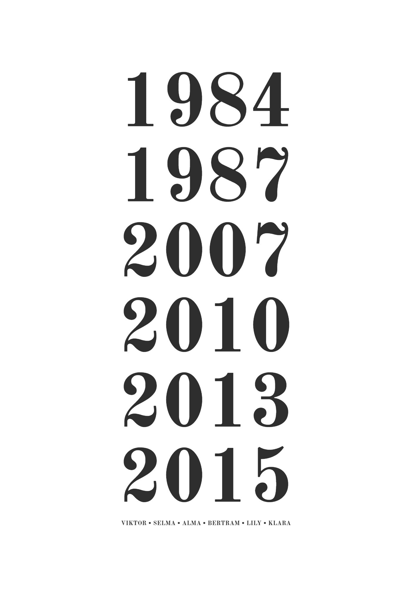 Familjeposter - 6 årtal 21x30cm (A4)