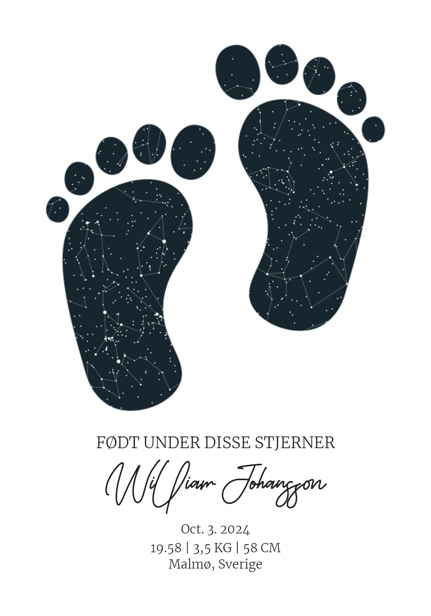 Footprint stjärnhimmel Poster 21x30cm (A4)
