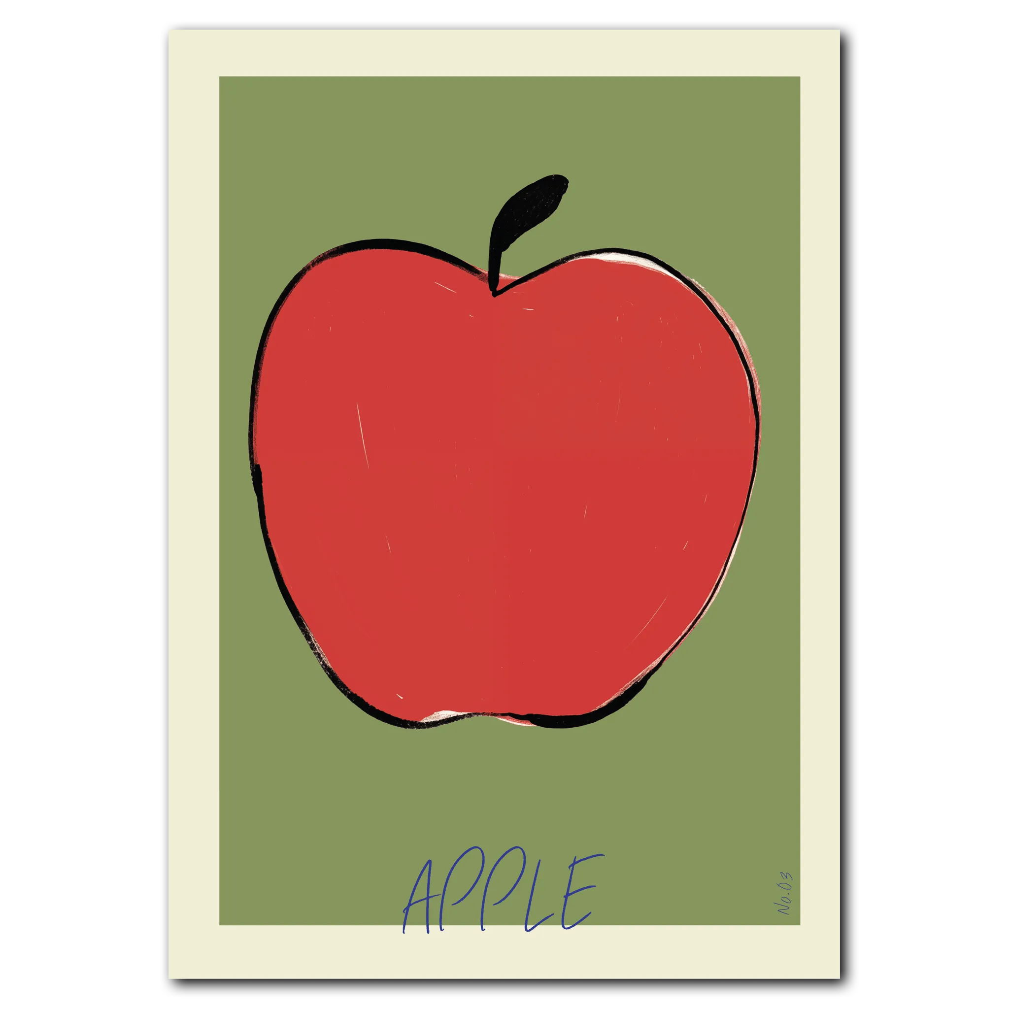 Apple No. 1 poster 30x42 cm (A3) / Mörk ek
