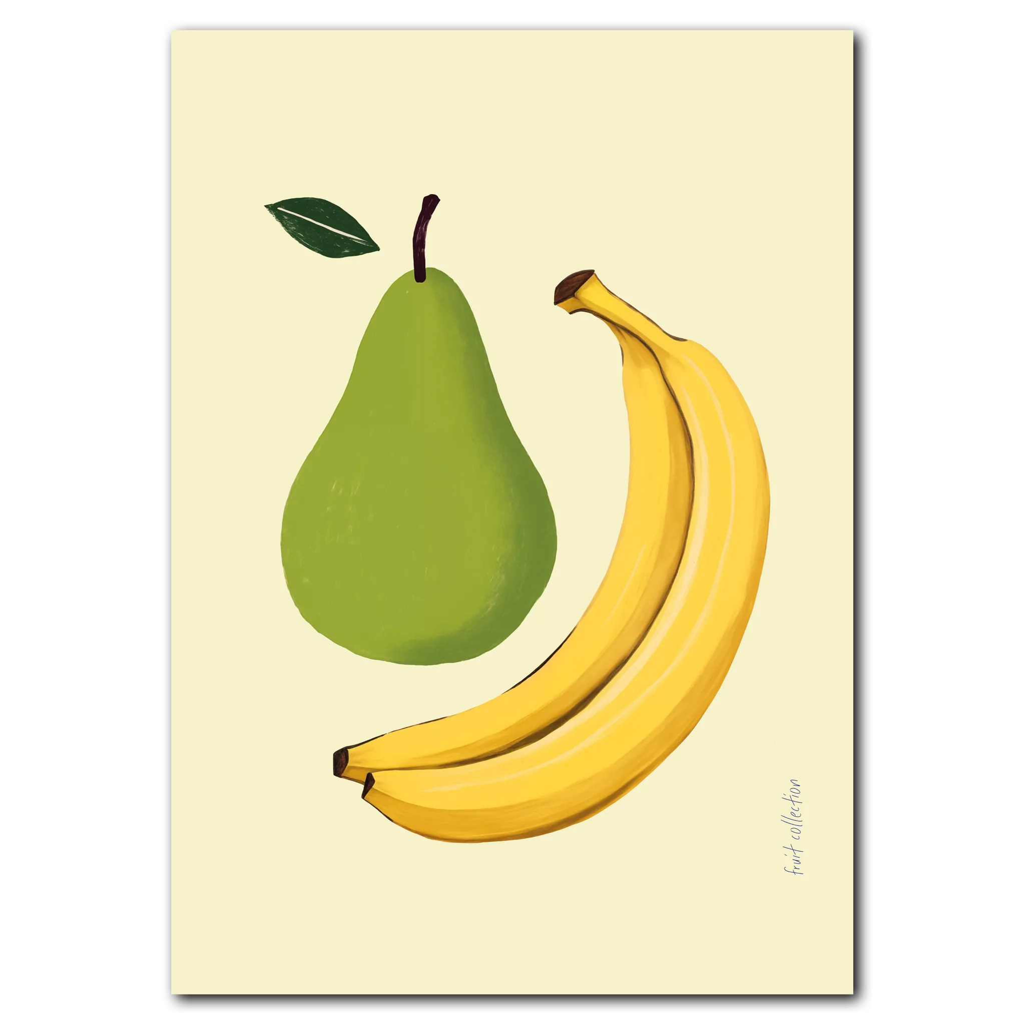 Pear &and Banana poster 35x50 cm (B3) / Vit ek