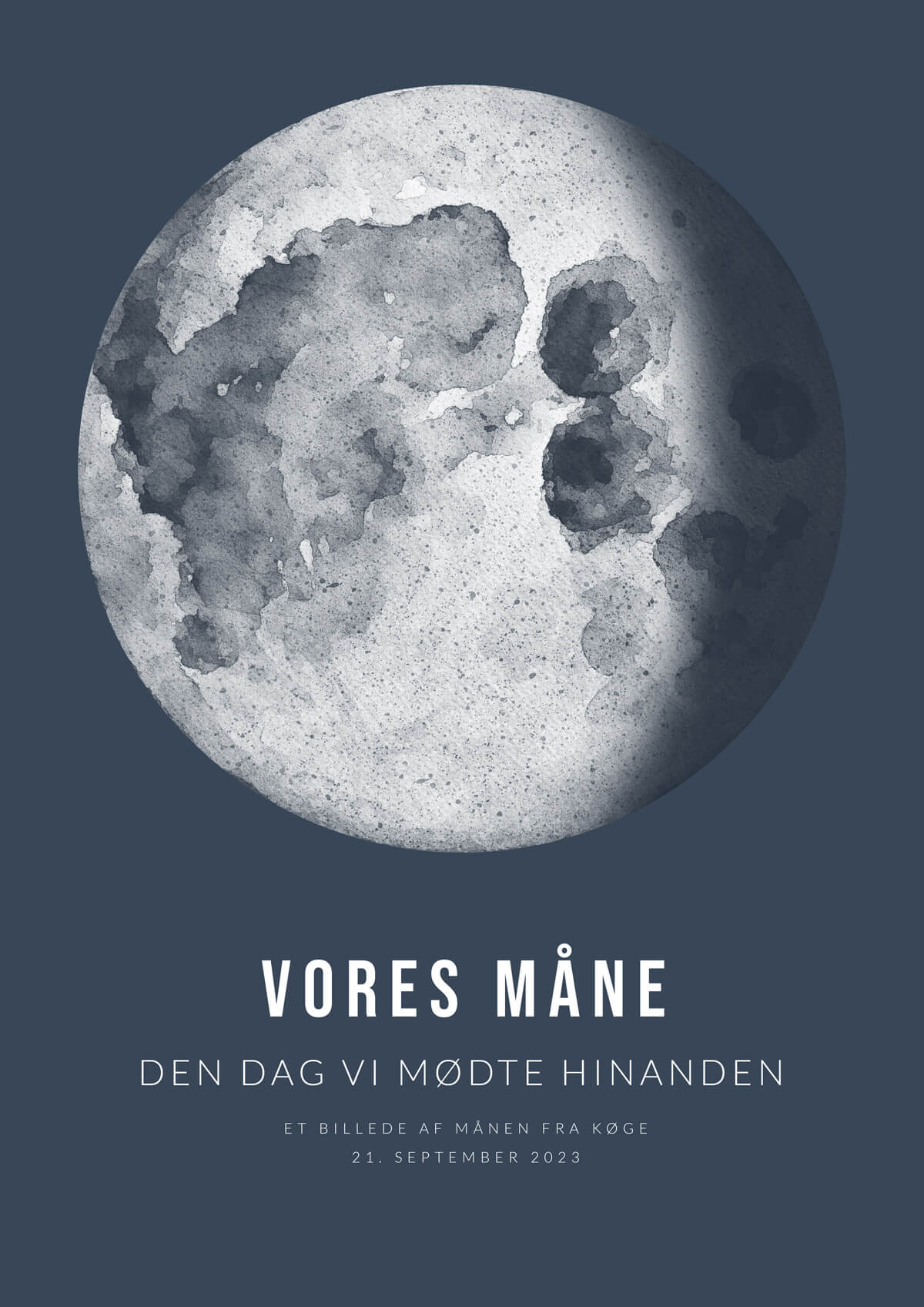 Måneplakat No. 4 30x42 cm (A3) / Egetræ