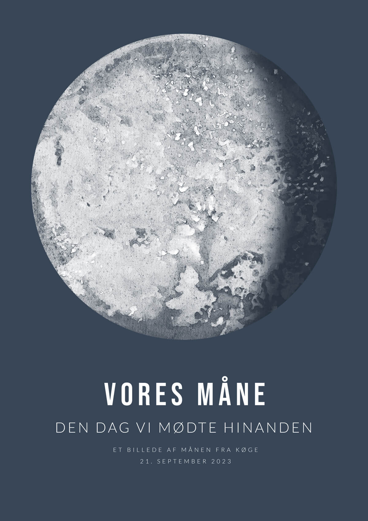 Måneplakat No. 5 21x30 cm (A4) / Mørk egetræ