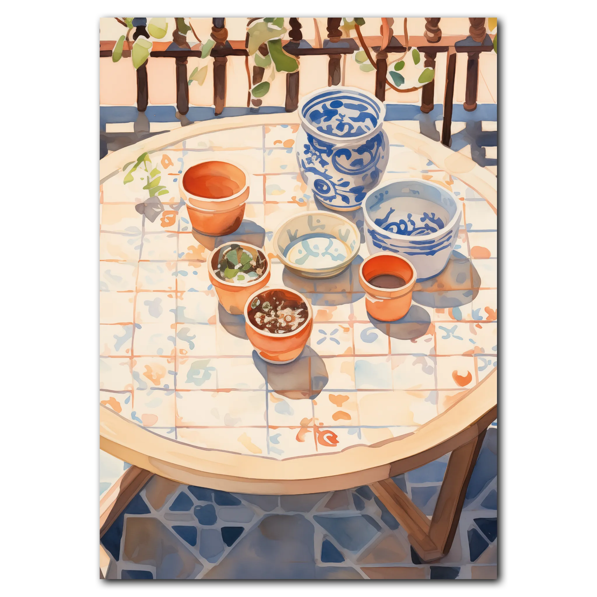 sunny-pots-poster 50x70 cm (B2) / Sort egetræ