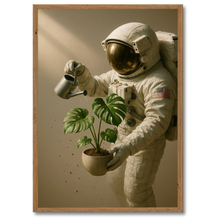 Laddar bild till gallerivisning, Astronaut plante plakat Plakana 21x30 cm (A4) Mørk egetræ
