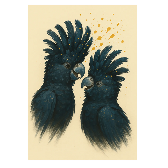 Kakaduer duo plakat Plakana 21x30 cm (A4) Ingen ramme