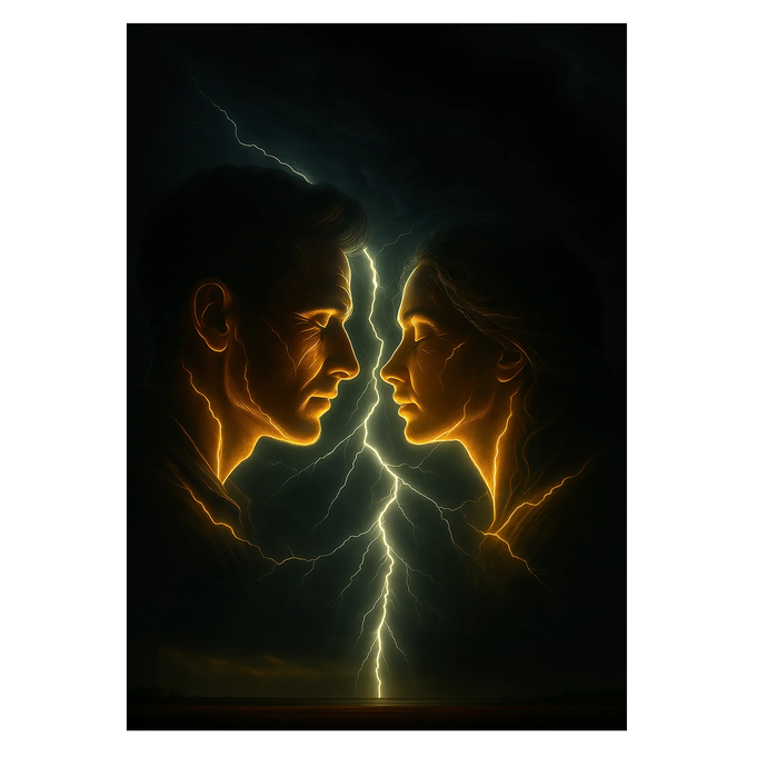 Lightning Kiss plakat Plakana 21x30 cm (A4) Ingen ramme