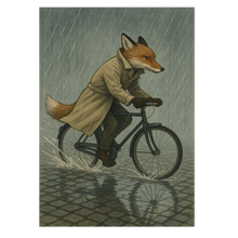 Laddar bild till gallerivisning, Ræv på cykel plakat Plakana 21x30 cm (A4) Ingen ramme

